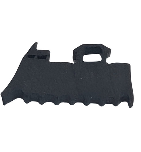 Black rubber boot sole with cleats on a white background